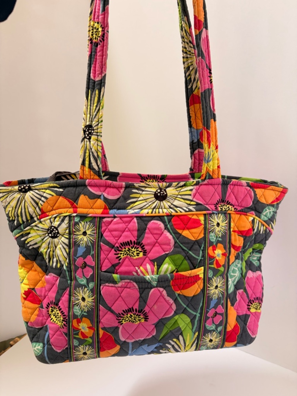 Vera Bradley Quilted Floral Tote - Pink, Orange & Yellow